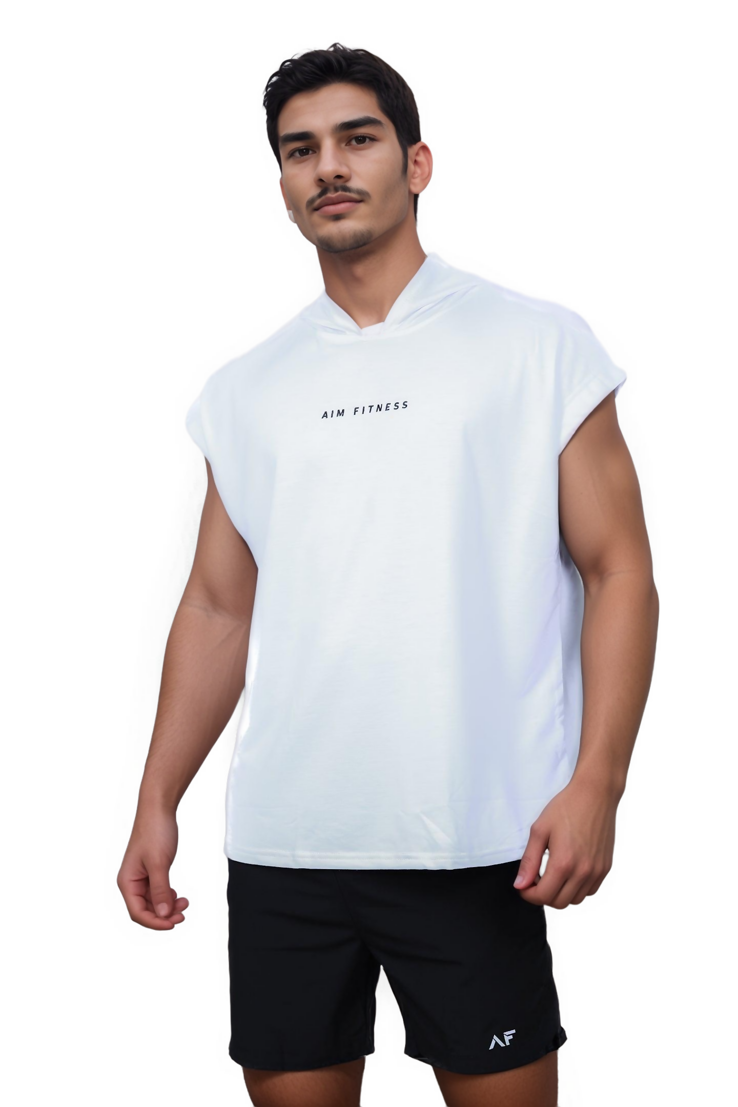 Hoodied tank top - White