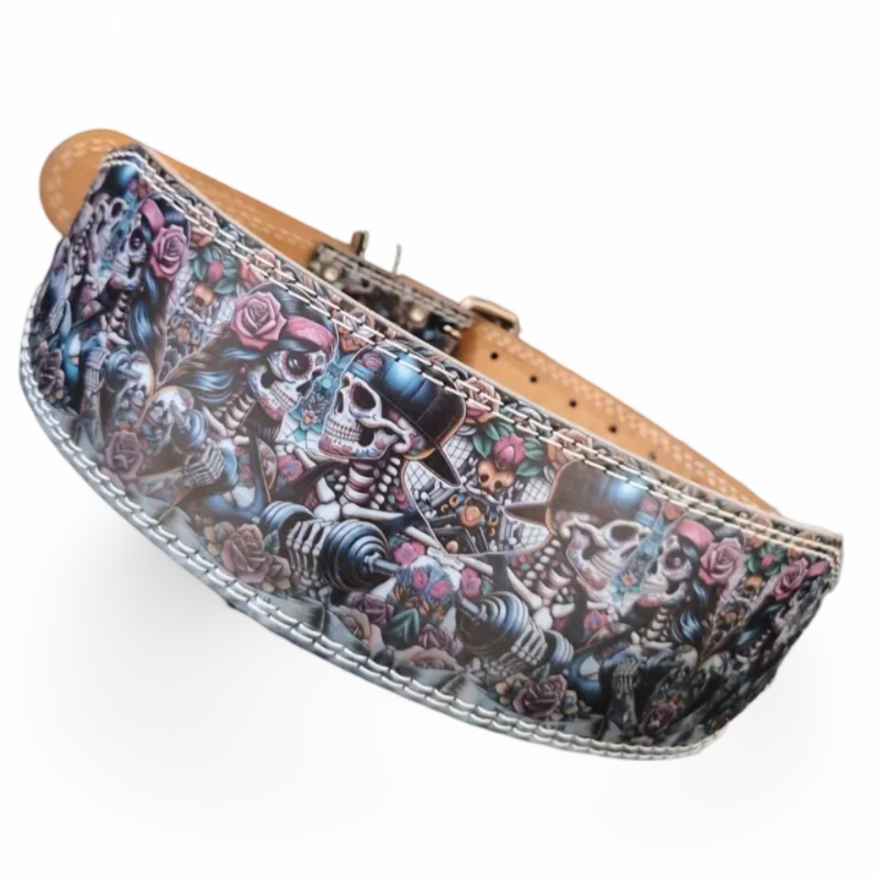 Skull Pattern Weight Lifting Belt