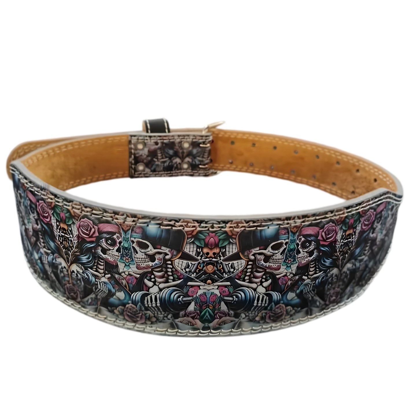 Skull Pattern Weight Lifting Belt